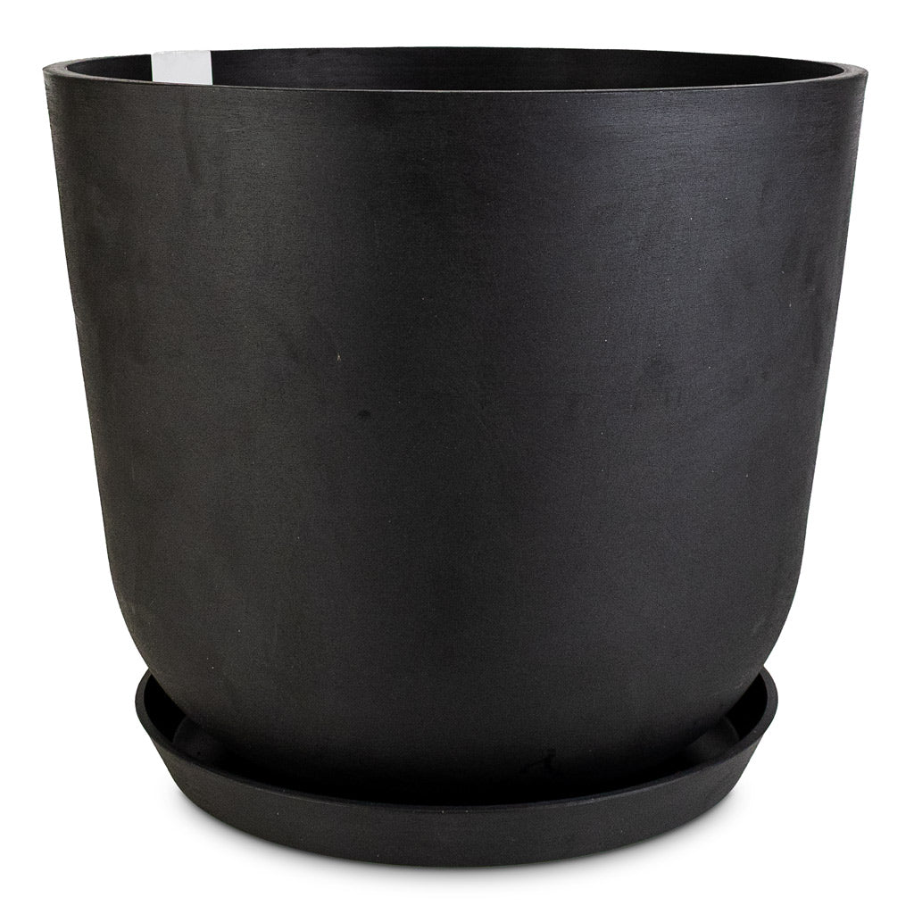 Oslo Cylinder Planter Slate With Saucer
