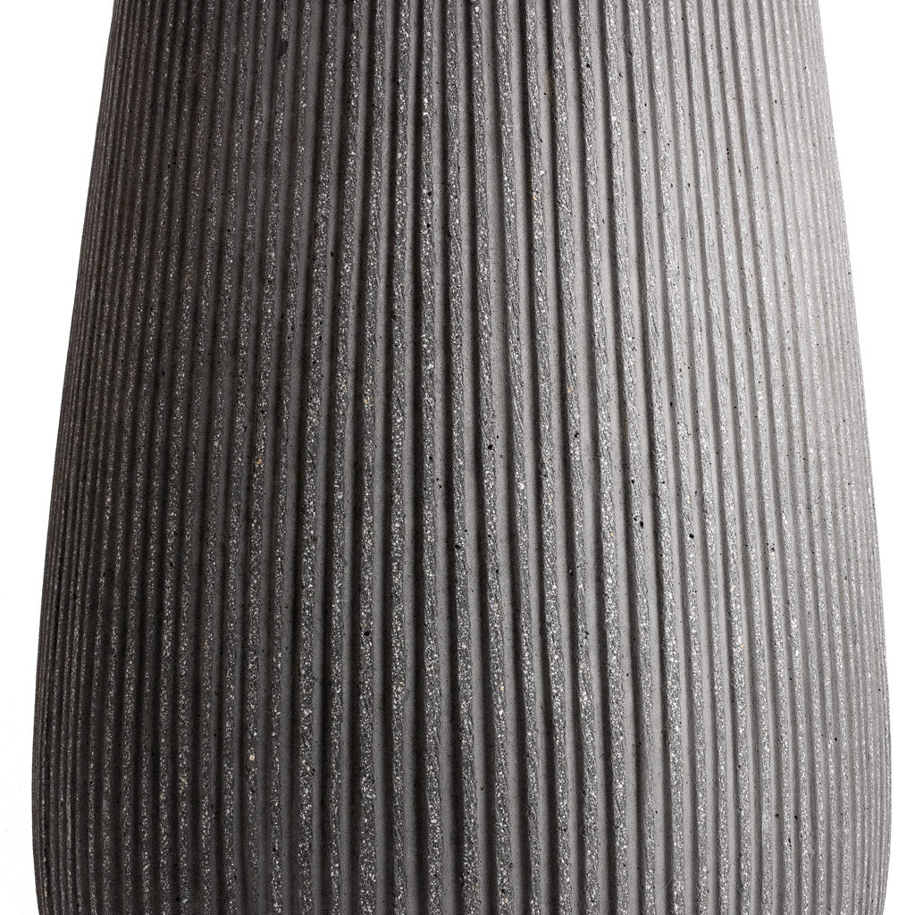 Patt High Plant Vase - Ridged Dark Grey - Surface