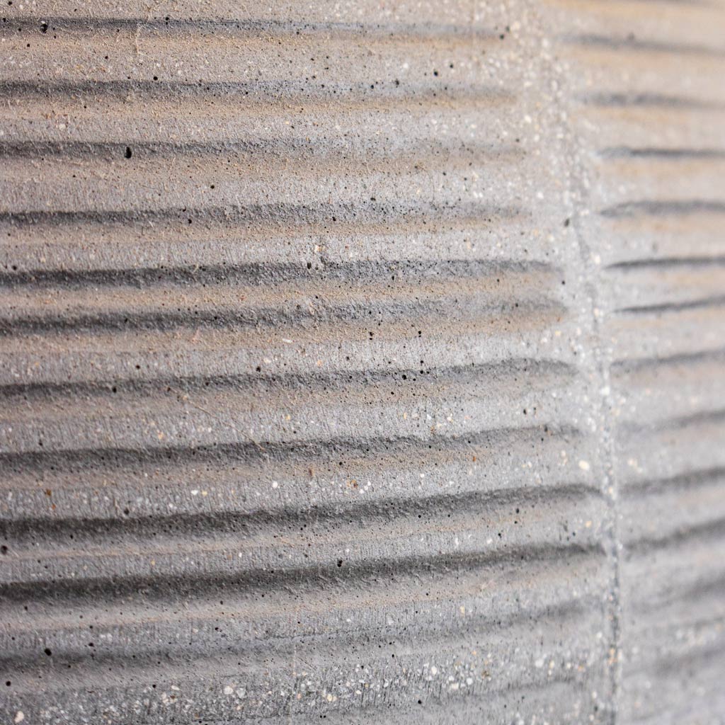 Patt High Plant Vase - Ridged Cement XL