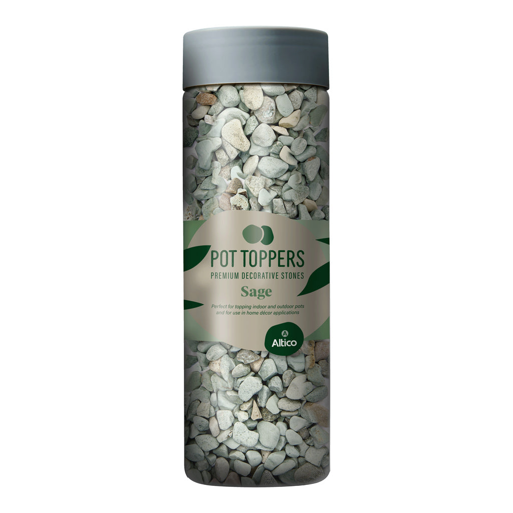 Pebble Pot Topper Jar Sage Premium Decorative Stones