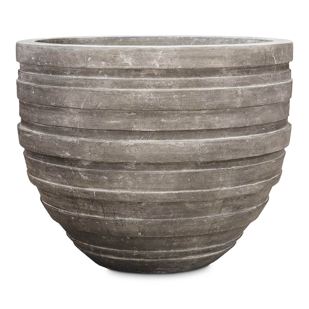 Polystone Coated Junar Planter Raw Grey 90x72cm
