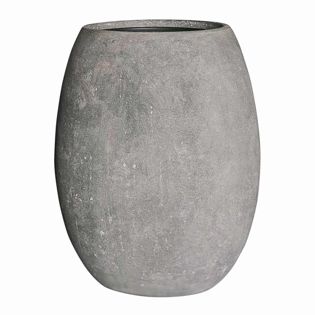 Polystone Coated Plain Balloon Planter - Raw Grey
