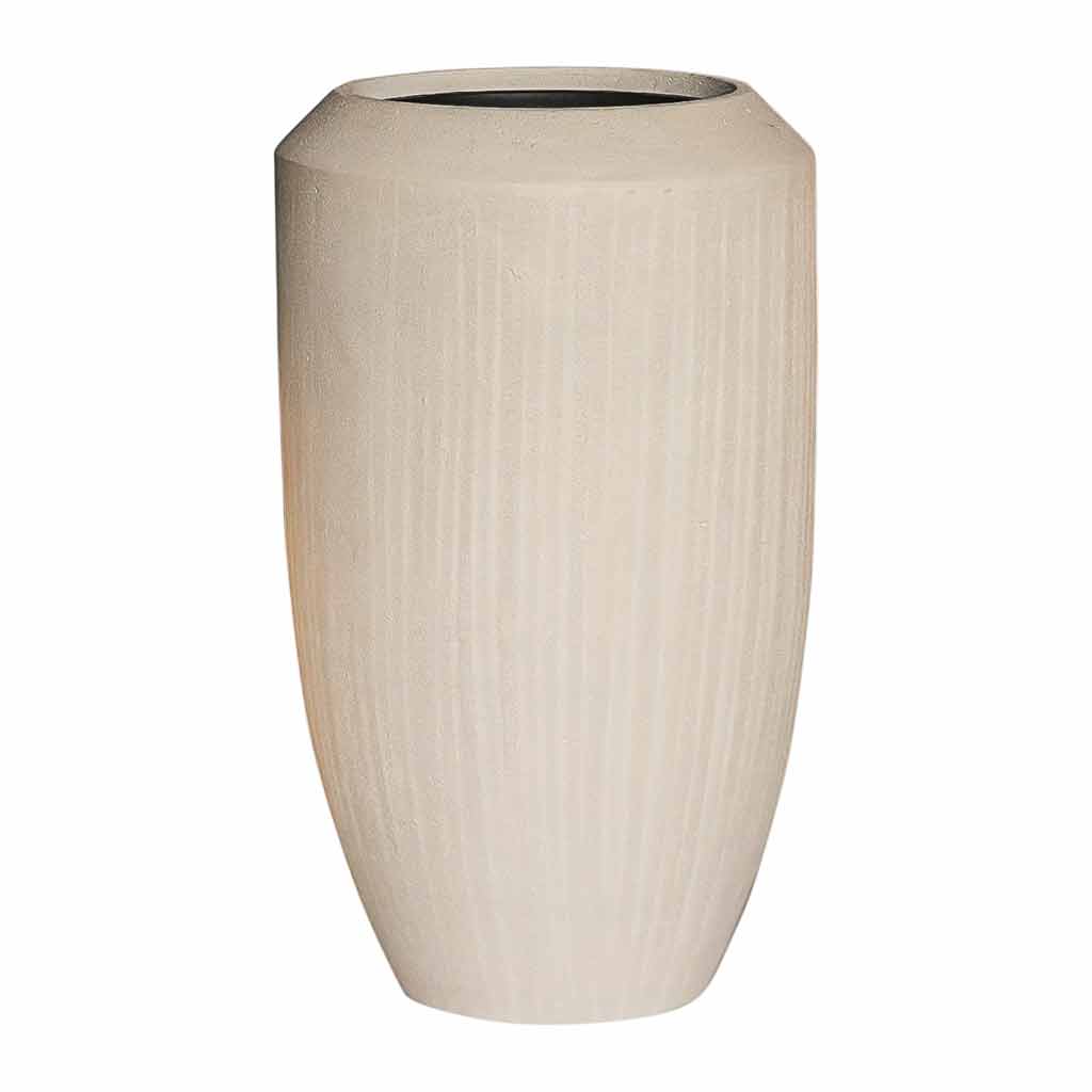 Polystone Coated Plain Coppa Planter - Natural