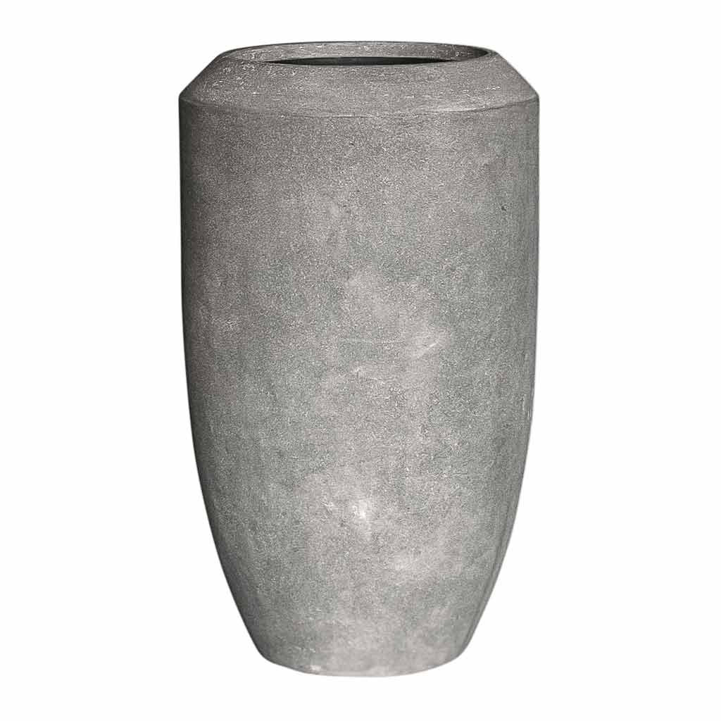 Polystone Coated Plain Coppa Planter - Raw Grey