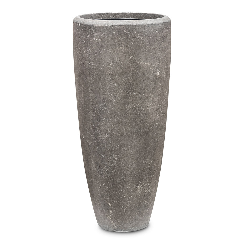 Polystone Plain Partner Planter Raw Grey 30x70cm