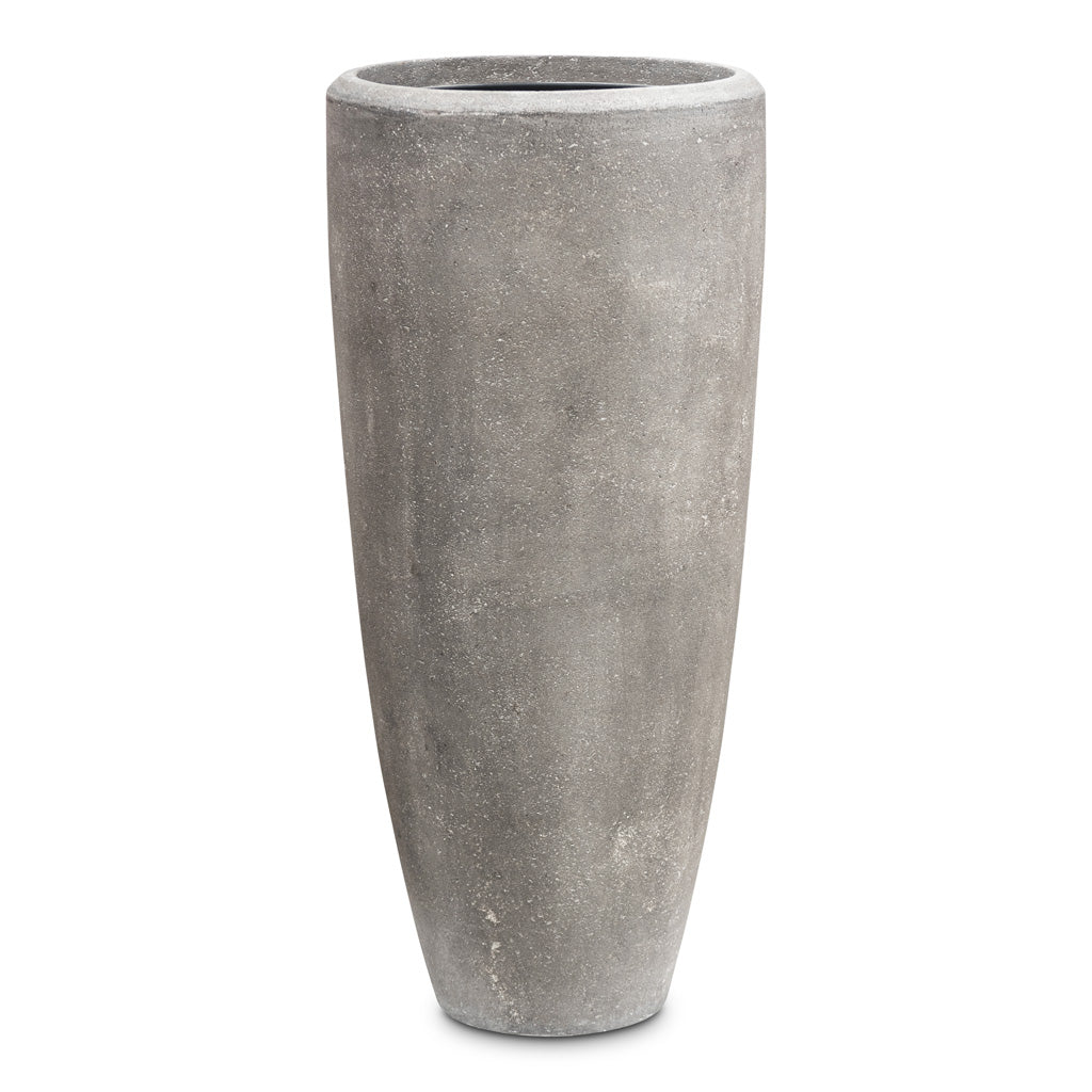 Polystone Plain Partner Planter Raw Grey 30x90cm
