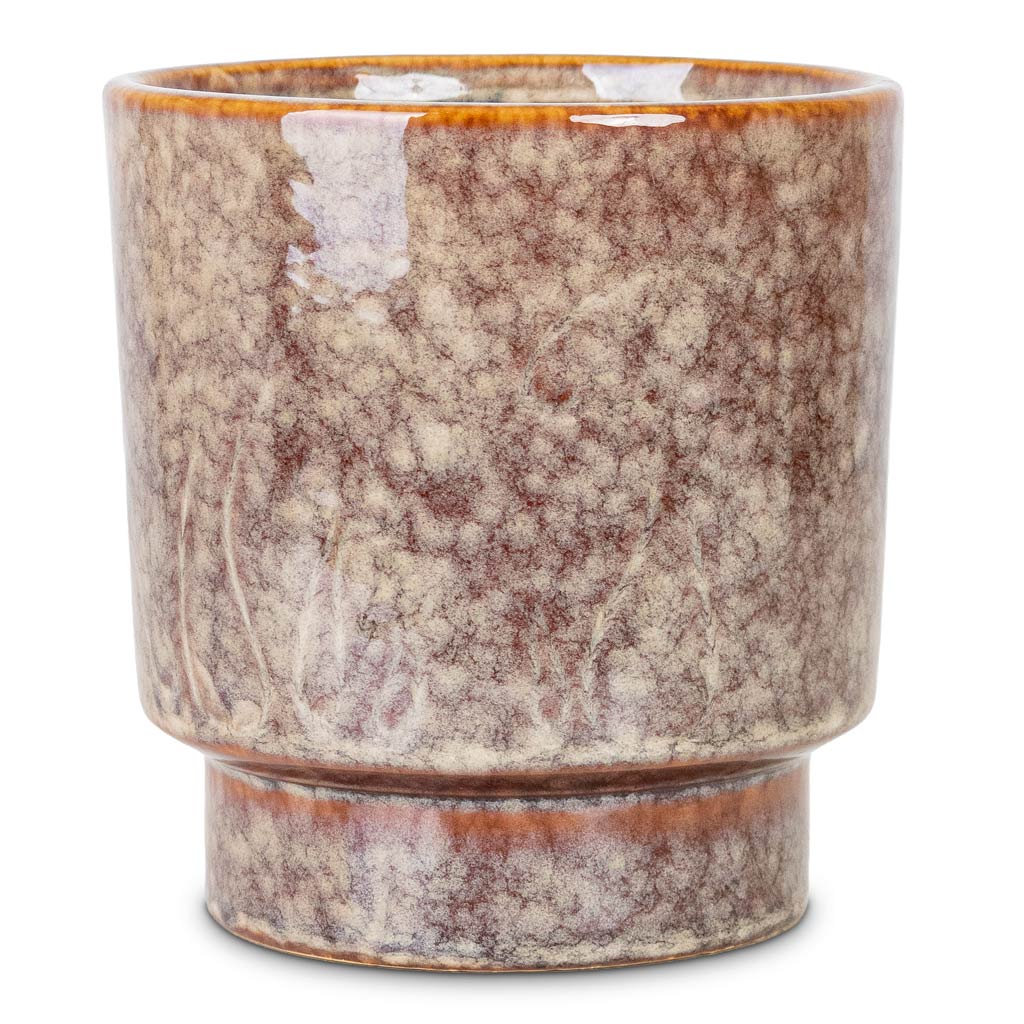 Porchini Glaze Pot Chestnut 14x15cm