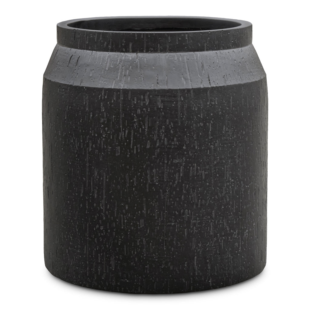 Raindrop Cylinder Jar Planter Anthracite 24x26cm