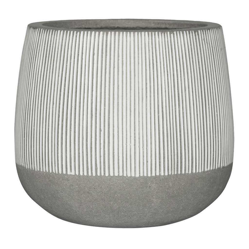 Ridged Pax Plant Pot - White Stripe