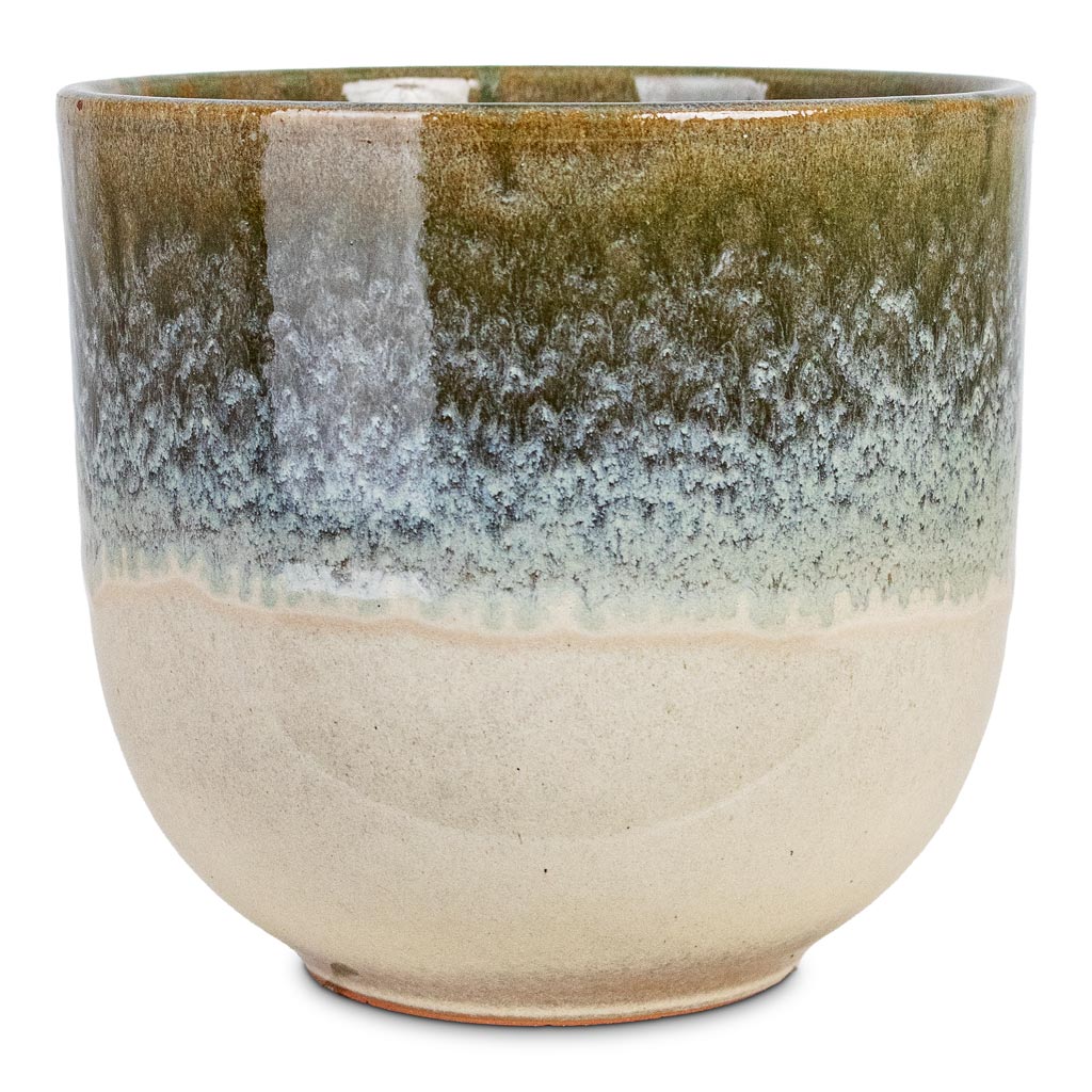 Rowe Glaze Pot Olive Wash 16x15cm