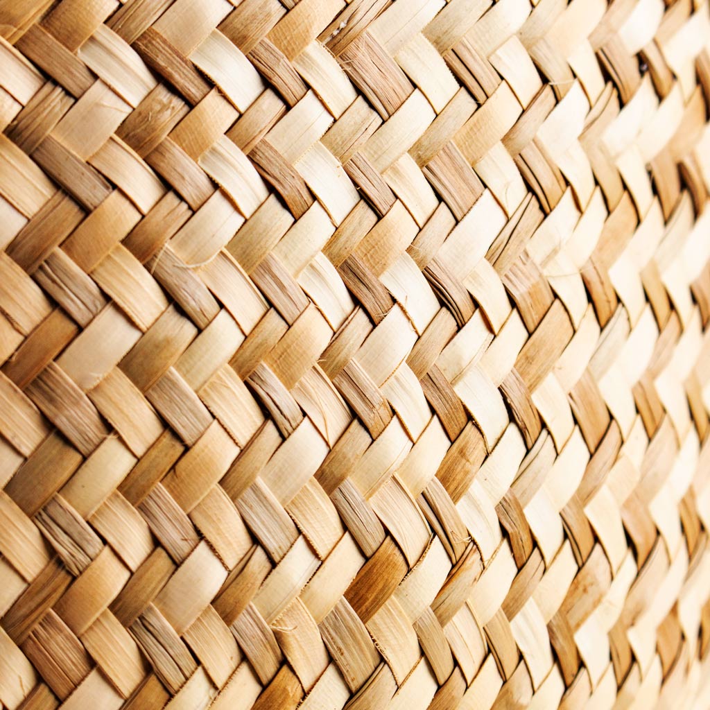 Seagrass Chevron Basket - White Lined