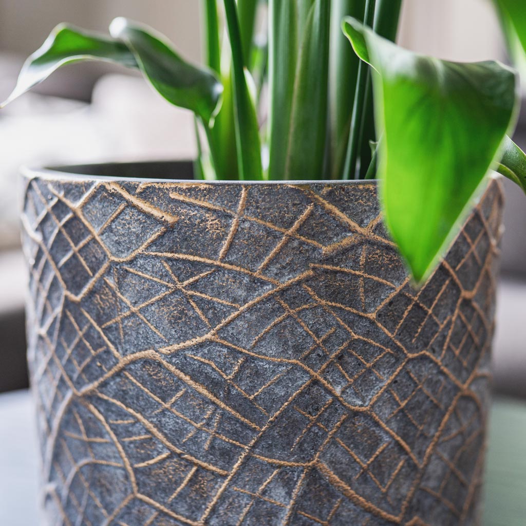 Denzel Pot Shiny Concrete 24x22cm