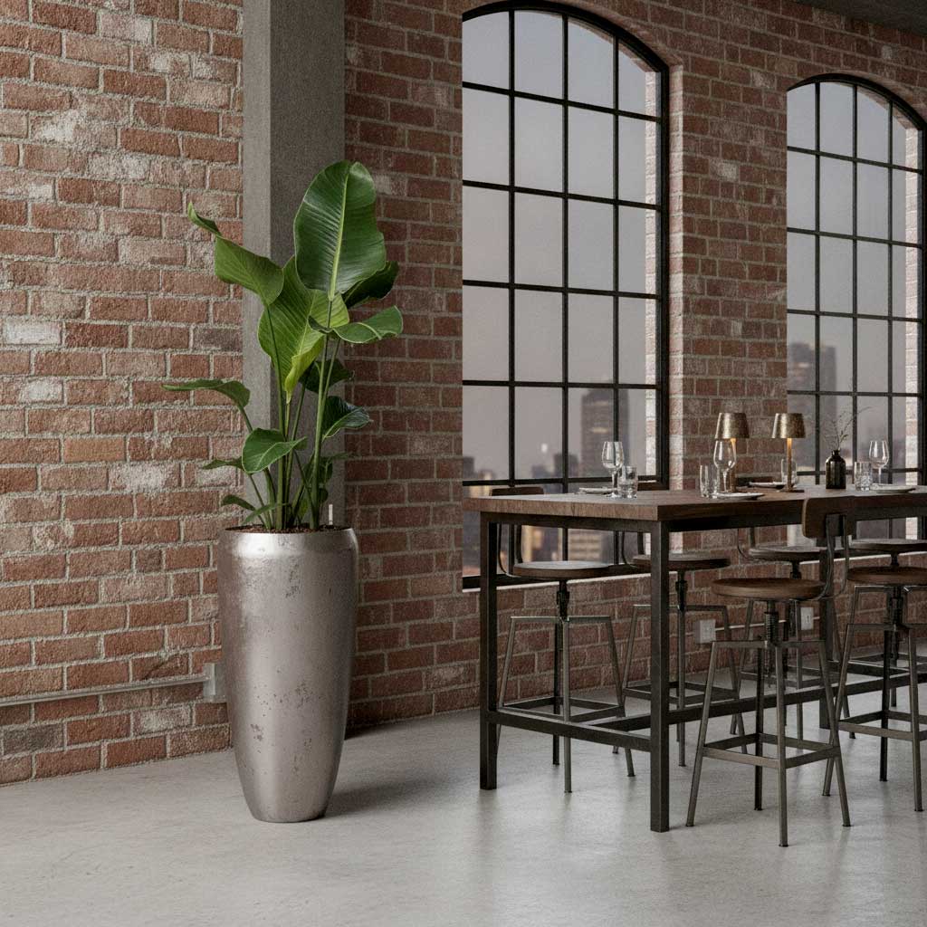 Strelitzia nicolai HydroCare in Opus Raw Partner - Silver - 31 x 142cm