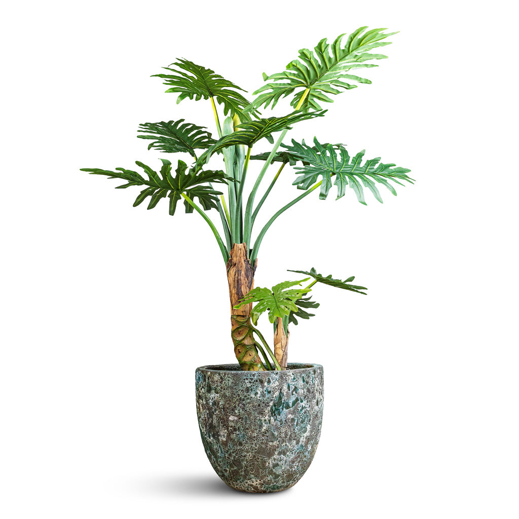 Tree Philodendron Artificial In Lava Couple Relic Planter Jade 