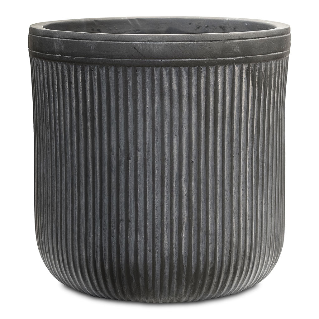 Vertical Rib Cylinder Planter Anthracite 30x31cm