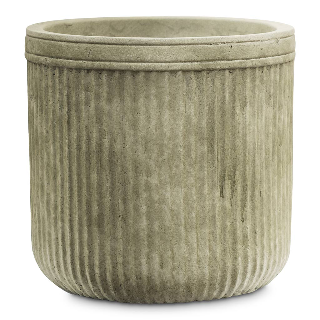 Vertical Rib Cylinder Planter Green 40x40cm