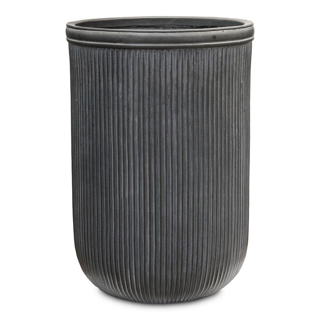 Vertical Rib Tall Planter Anthracite 37x57cm