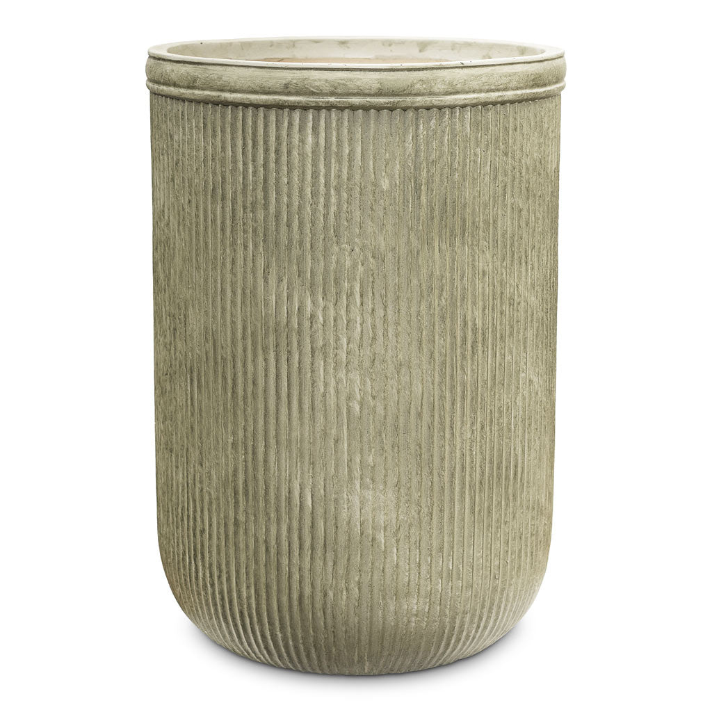 Vertical Rib Tall Planter Green 45x65cm