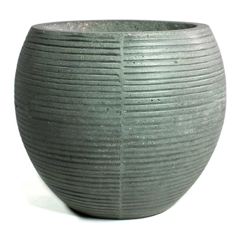 Abby Ball Plant Pot Ridge Dark Grey 23cm
