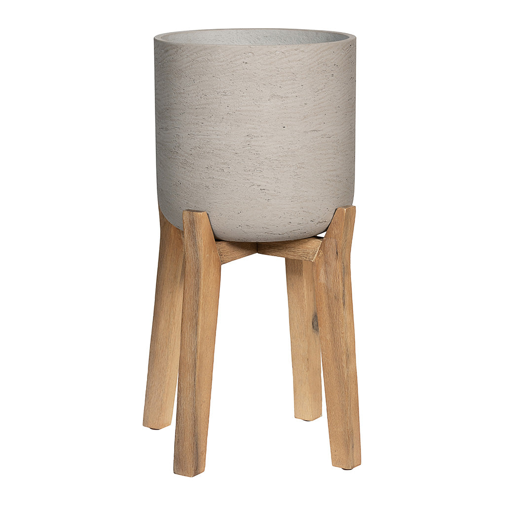 Charlie Plant Pot Tall Stand Grey Washed