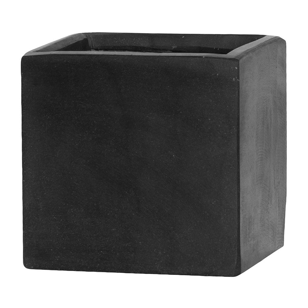 Fleur Natural Cube Planter - Black - Small