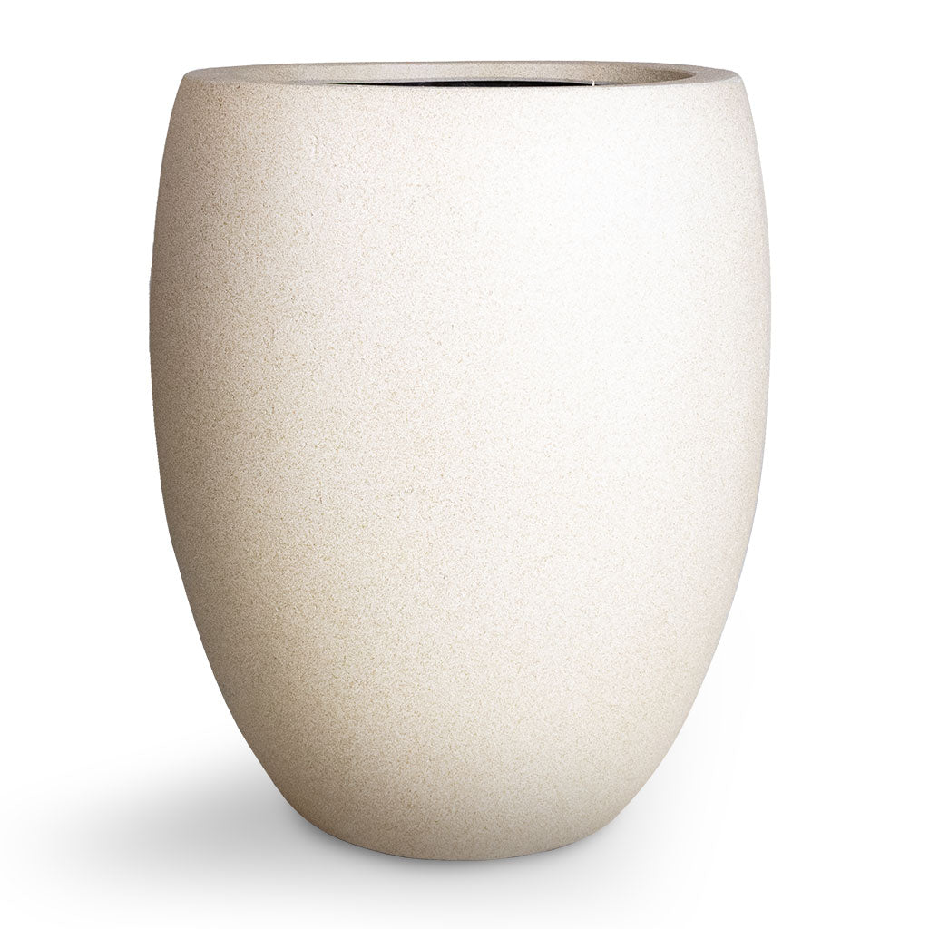 Grigio Tall Balloon Planter - Antique White Concrete