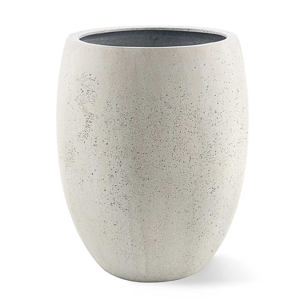 Grigio Tall Balloon Planter - Antique White Concrete