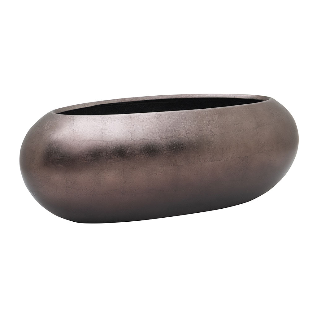Metallic Boat Planter - Matt Coffee