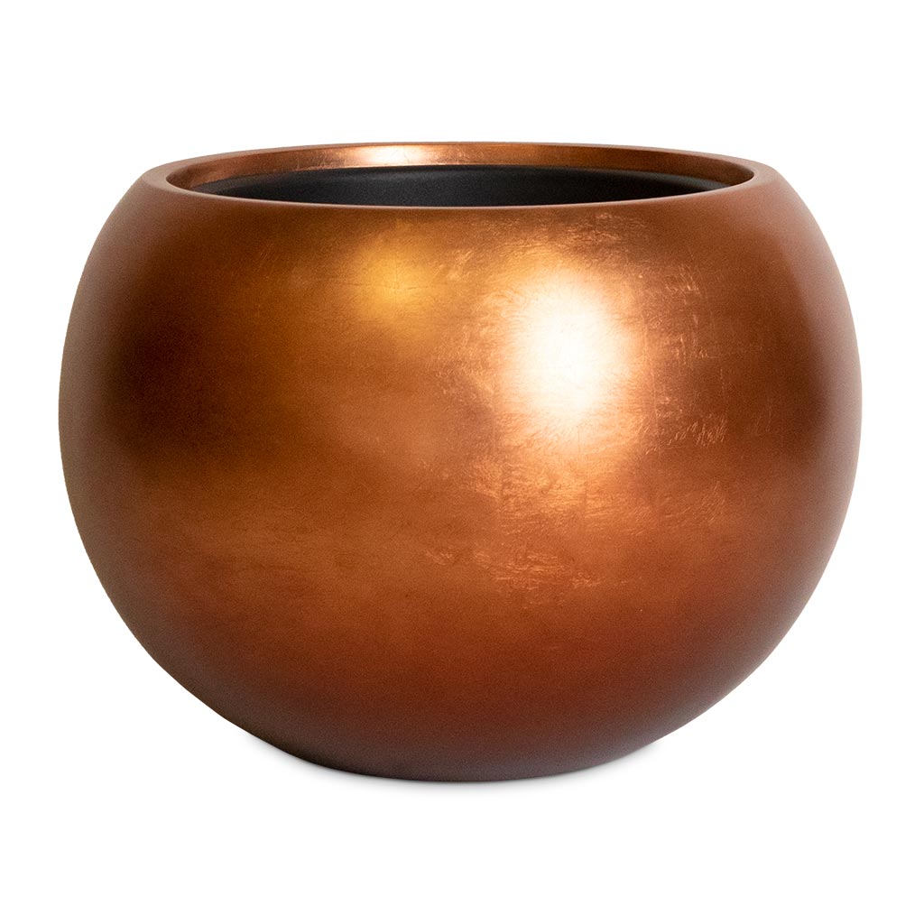 Metallic Globe Plant Pot - Matt Copper