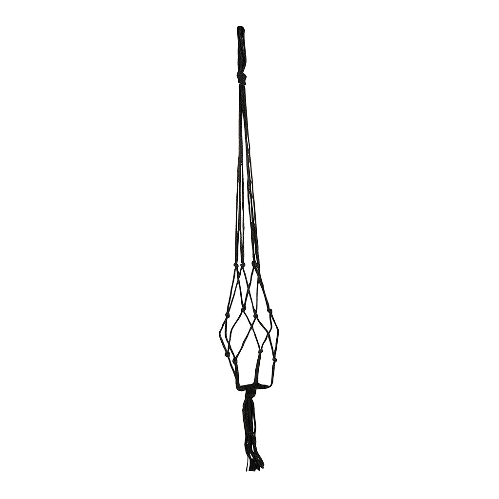 Plant Pot Knotted Macrame Hanging Rope Black 120cm