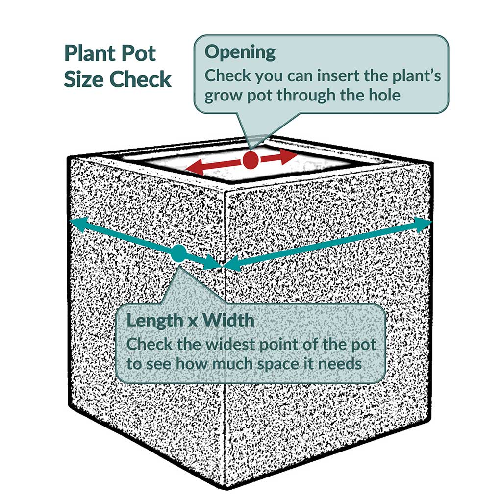 Fleur Natural Cube Planter - Black