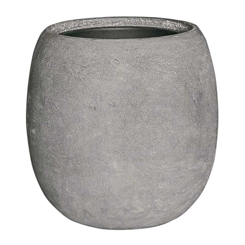 Polystone Coated Plain Balloon Planter - Raw Grey - Small