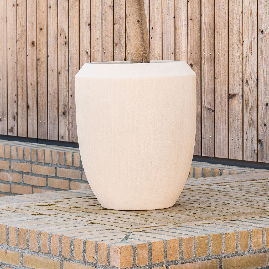 Polystone Coated Plain Coppa Planter Natural