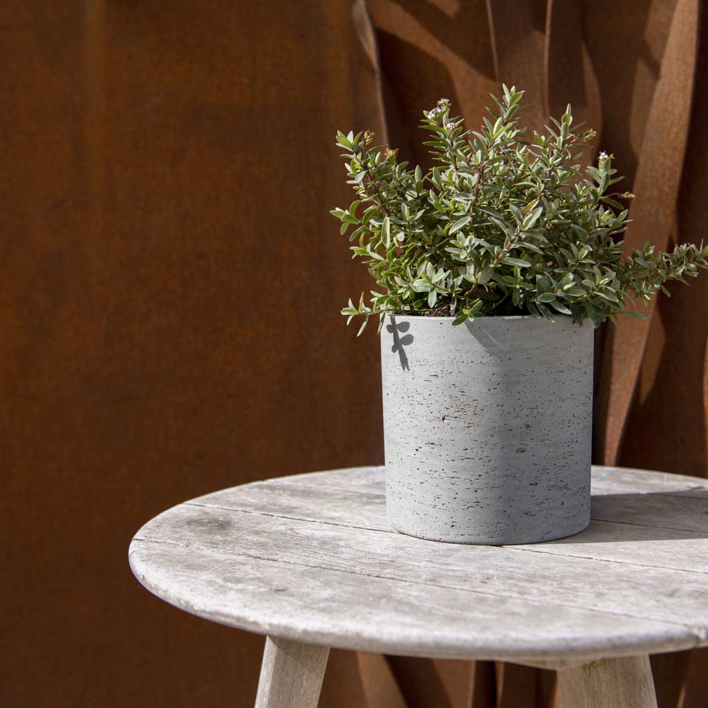 Puk Plant Pot - Grey Washed Outdoors