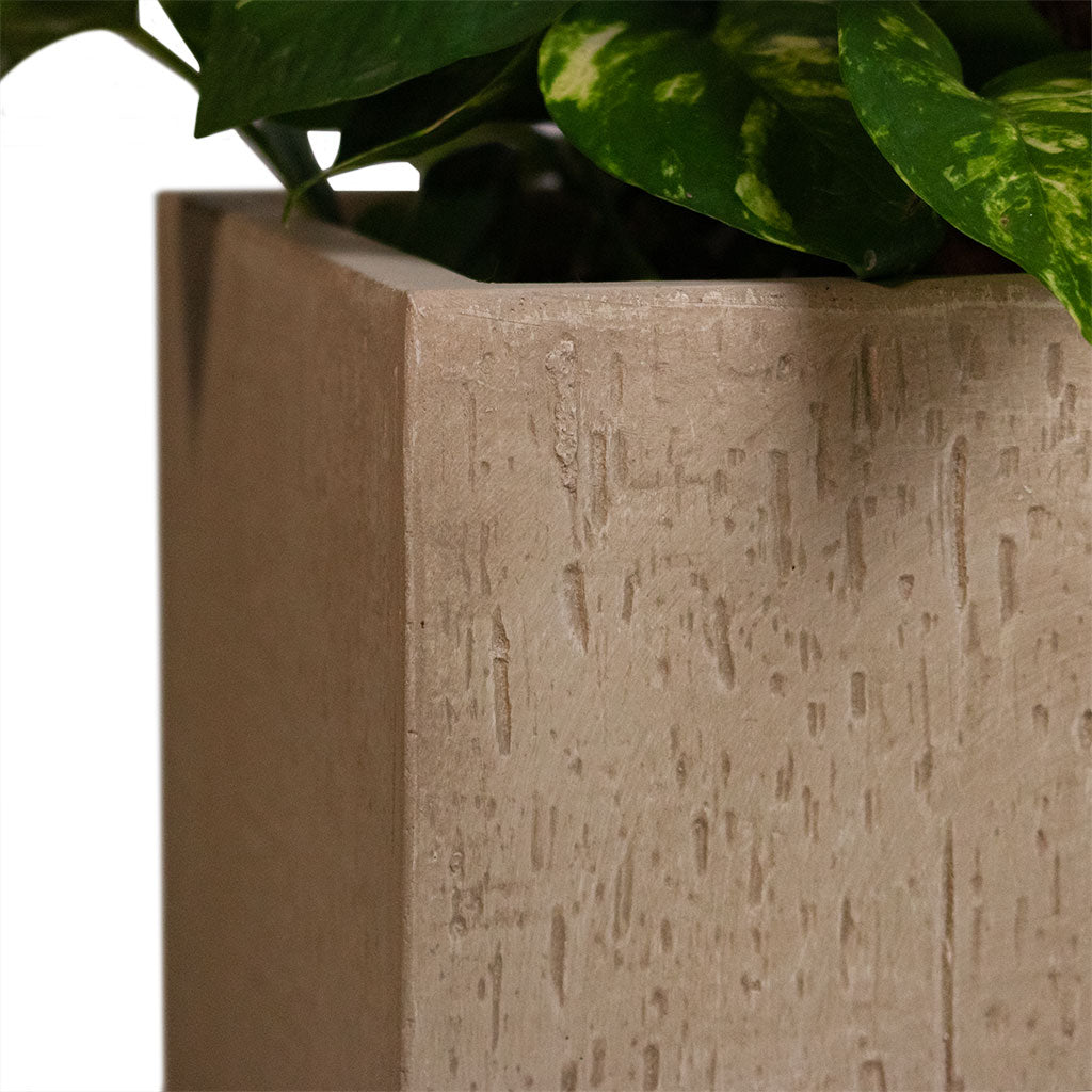 Raindrop Cube Planter - Stone - Close Up