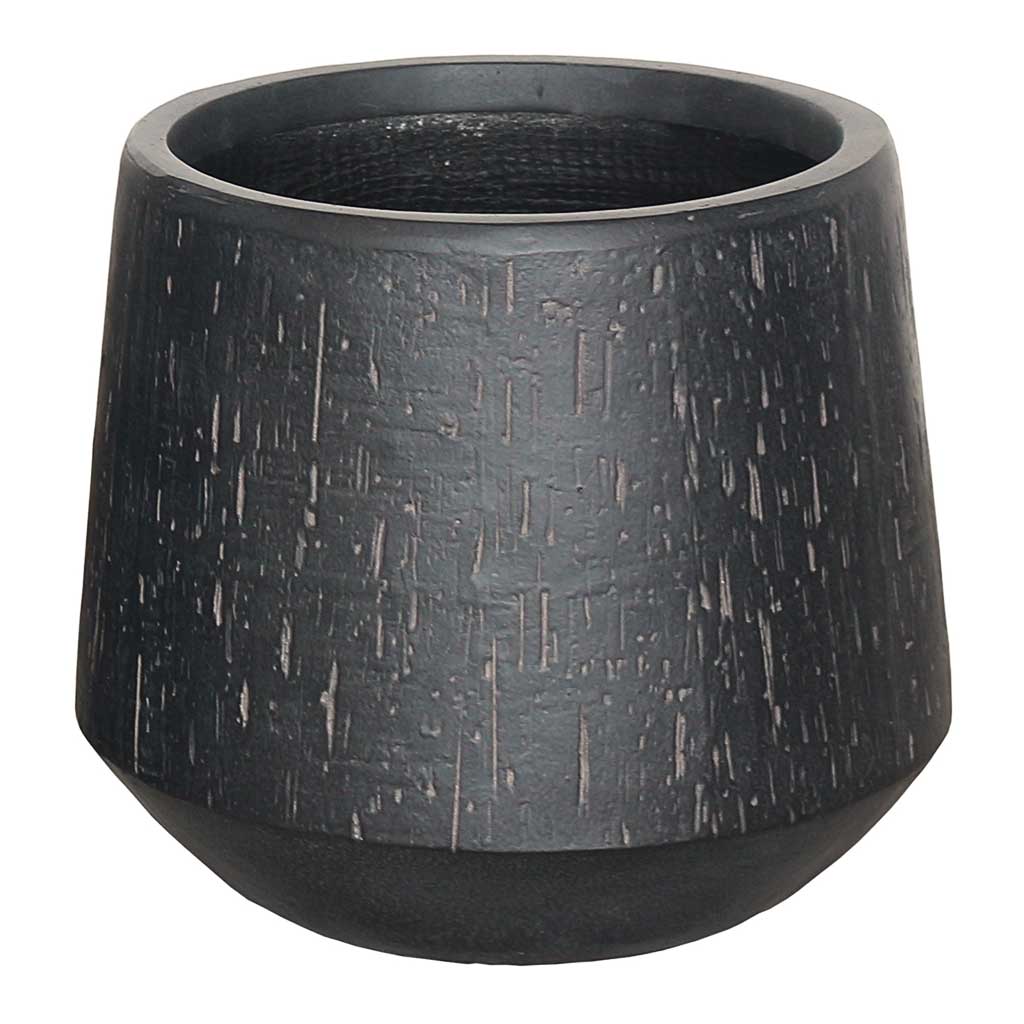 Raindrop Tube Round Planter Anthracite - Large