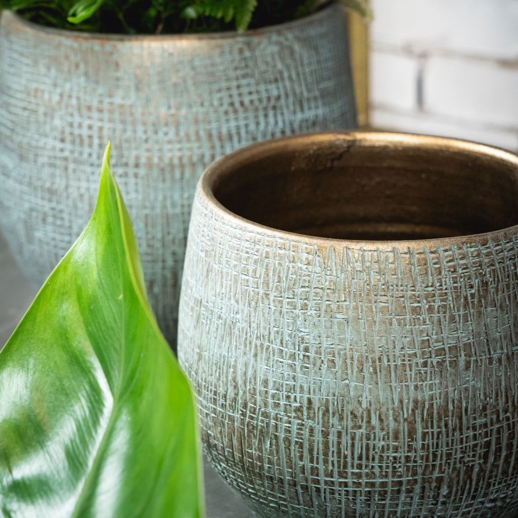Ryan Plant Pot Blue Gold Multiple Sizes